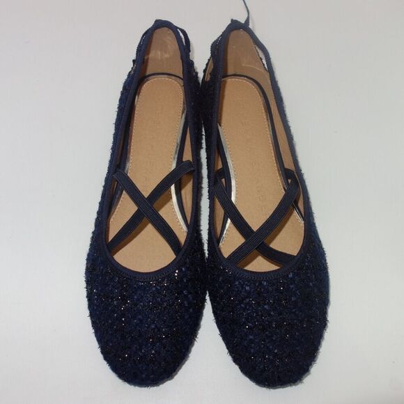 NEW Athena Alexander Blue Tweed Strap Ballet Flat Shoes Saint Paul Women's 7.5 - Picture 4 of 8
